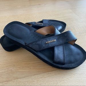 Coach rubber bottom slip on summer shoe